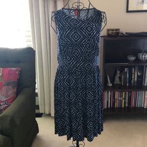 Joe Fresh Navy Blue Diamond Pattern Dress Medium